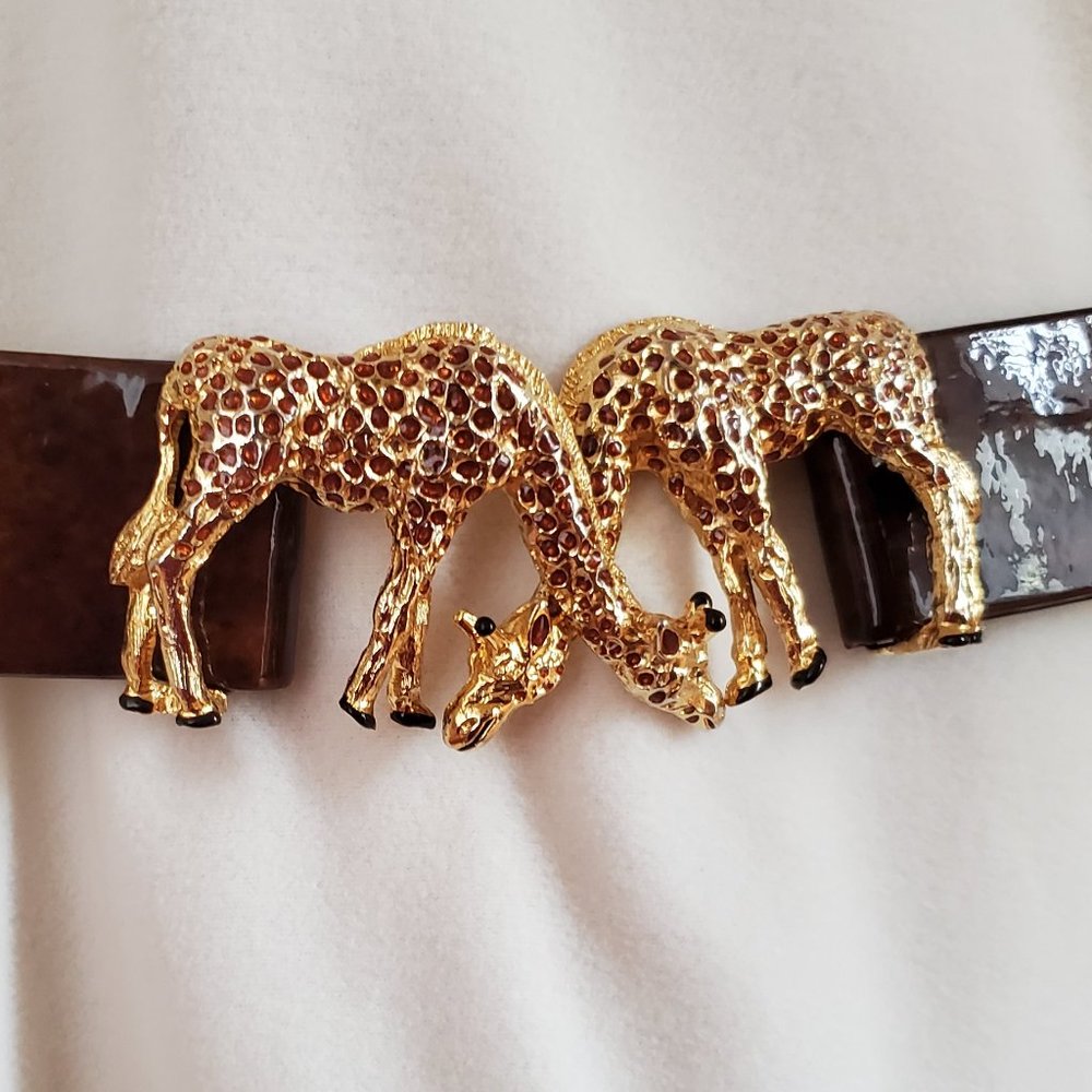 VINTAGE Designer Giraffee Buckle Mimi Di N 1992  - Original Belt